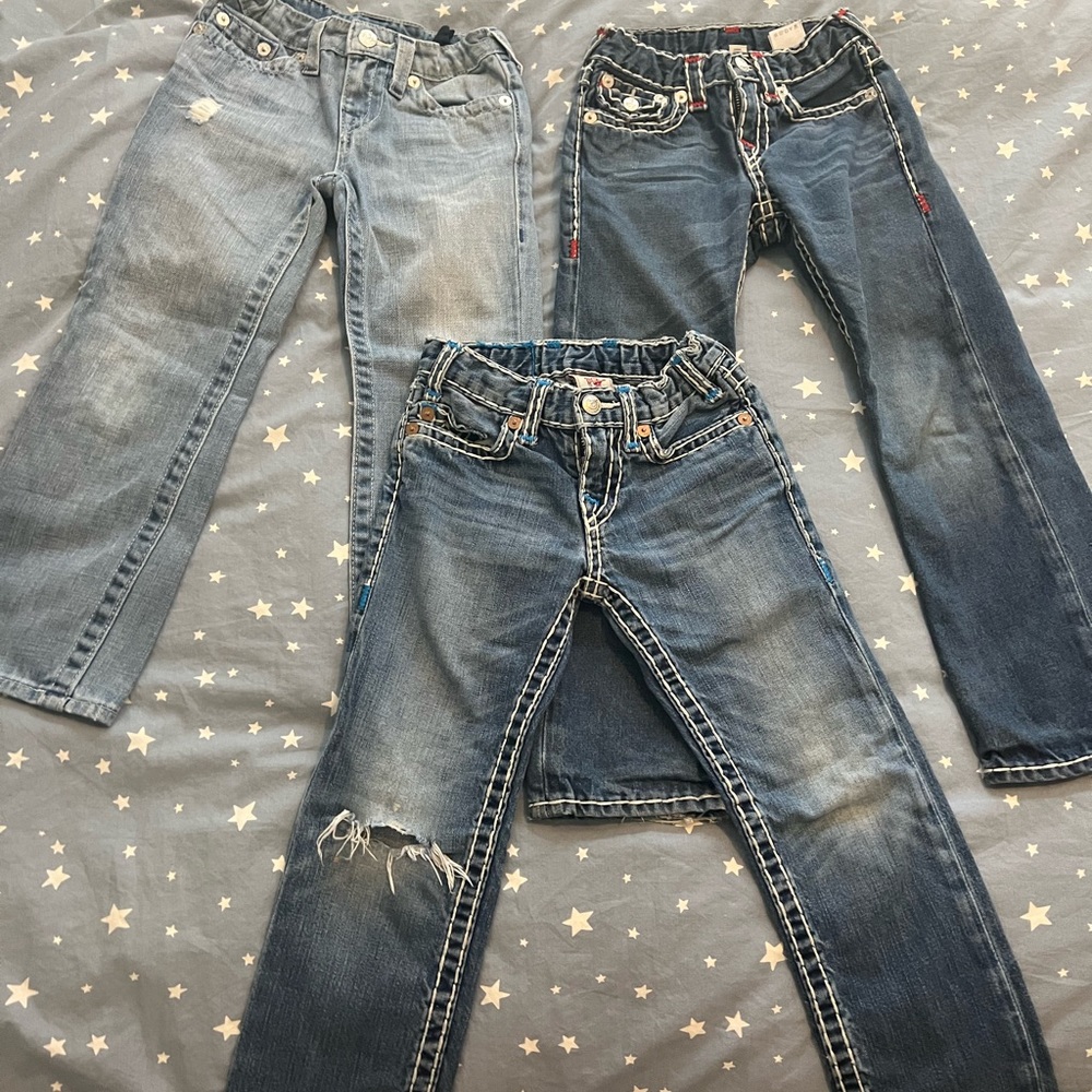 3 pair of True Religion Boys size 5 jeans